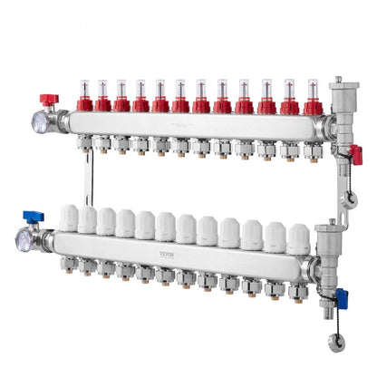 7012-25-12-00-NPT - Durable 12-Branch Stainless Steel Heat Manifold with 5L/min Flow