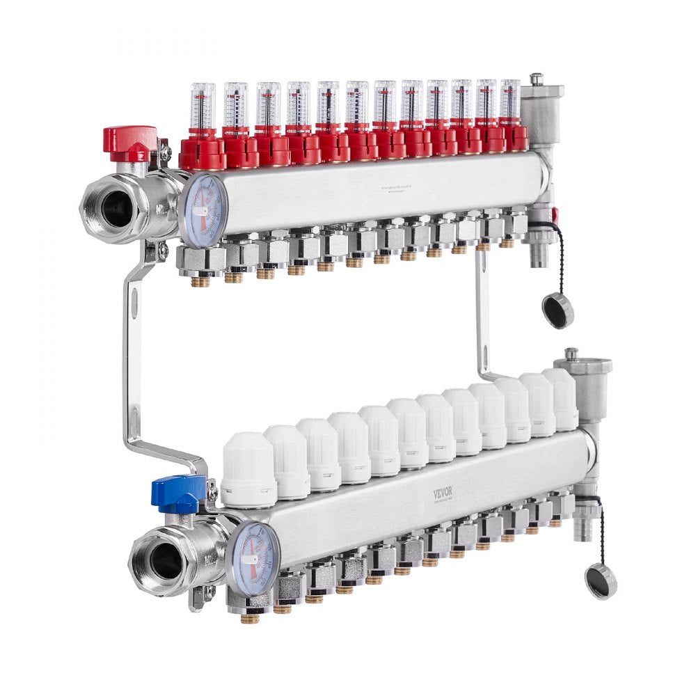 7012-25-12-00-NPT - Durable 12-Branch Stainless Steel Heat Manifold with 5L/min Flow