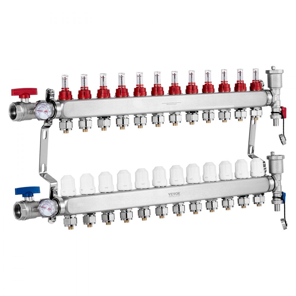 7012-25-12-00-NPT - Durable 12-Branch Stainless Steel Heat Manifold with 5L/min Flow