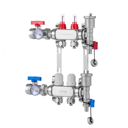 7012-25-02-00-NPT - VEVOR 2-Branch Stainless Steel Heat Manifold, 5L/min Flow Rate
