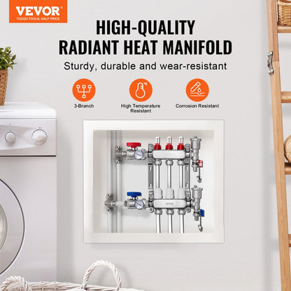 7012-25-03-00-NPT - Durable 3-Branch Stainless Steel Heat Manifold, 5L/min Flow