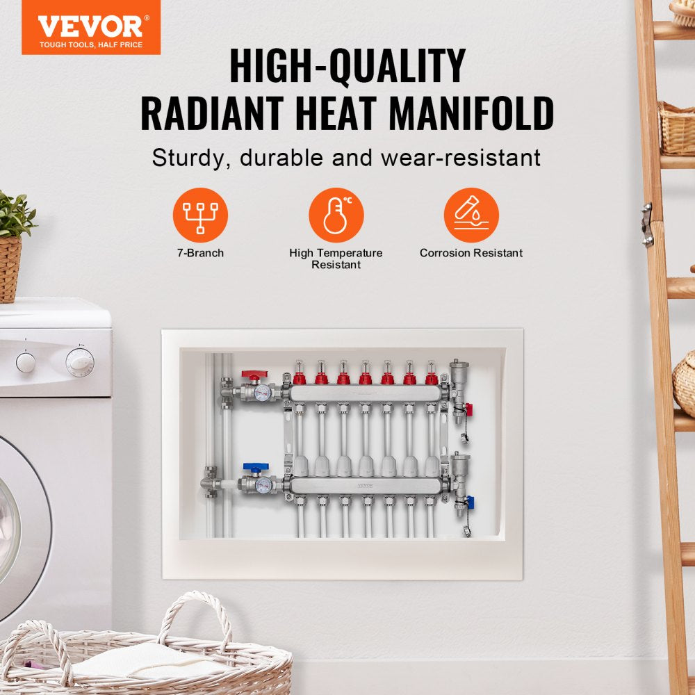 7012-25-07-00-NPT - Durable 7-Branch Stainless Steel Heat Manifold, 5L/min Flow Rate