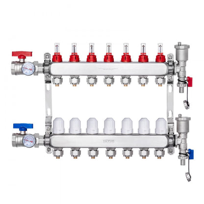 7012-25-07-00-NPT - Durable 7-Branch Stainless Steel Heat Manifold, 5L/min Flow Rate