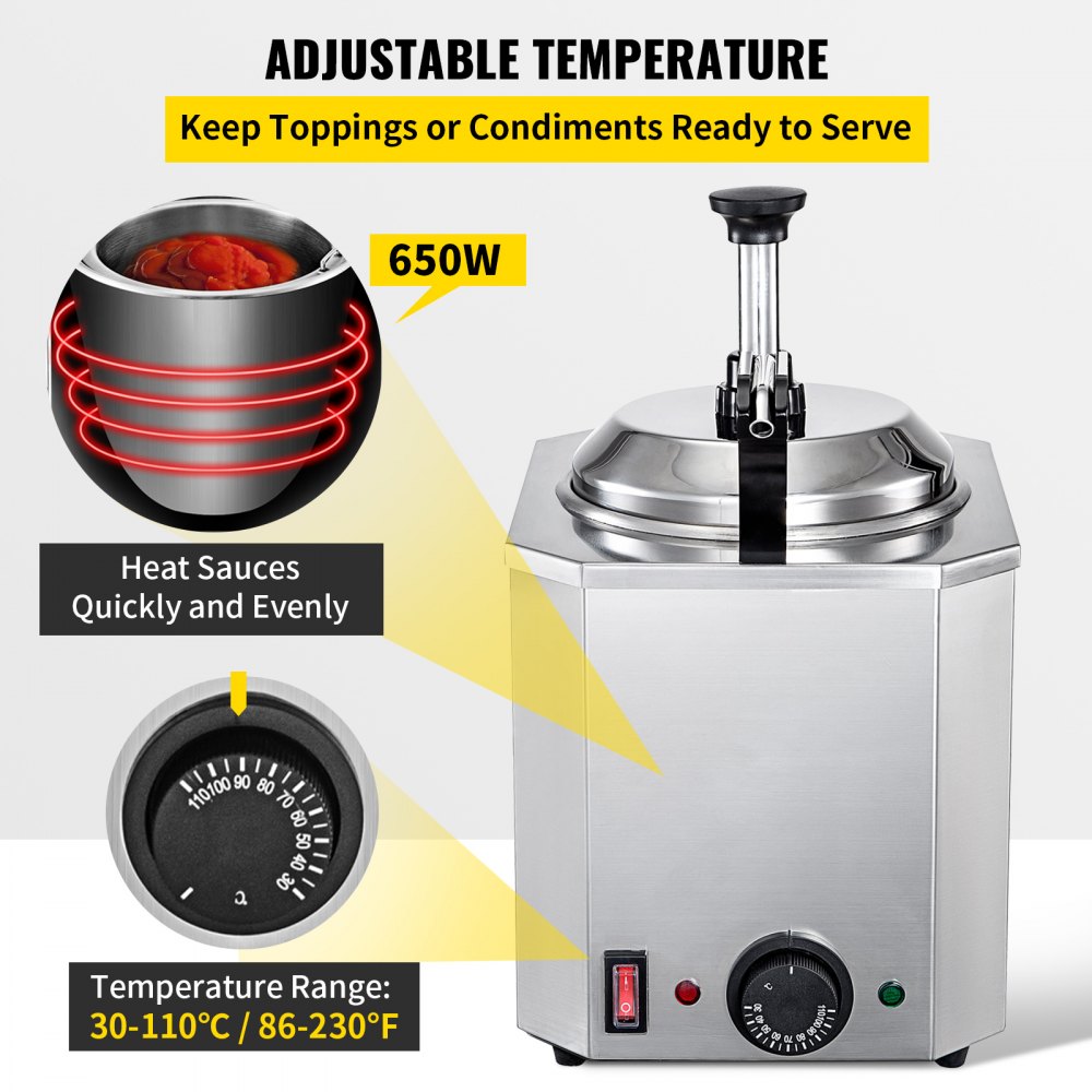 010495842953 - 2.4Qt Stainless Steel Cheese Warmer with Temperature Control