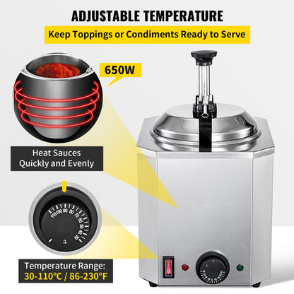 010495842953 - 2.4Qt Stainless Steel Cheese Warmer with Temperature Control