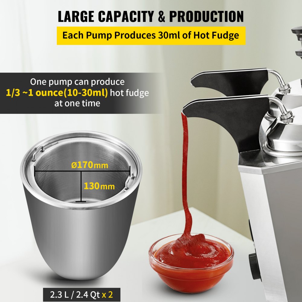 010322835067 - Stainless Steel Cheese Warmer & Dispenser with Dual Spout, 5.28 Qt