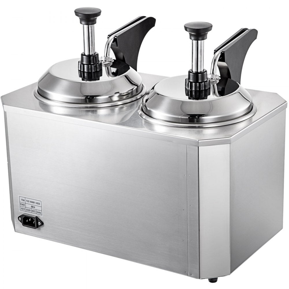 010322835067 - Stainless Steel Cheese Warmer & Dispenser with Dual Spout, 5.28 Qt