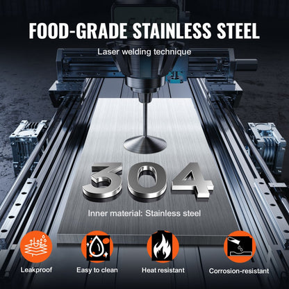RPBH-01 - Compact 2.3 QT Stainless Steel Cheese Dispenser for Food Service