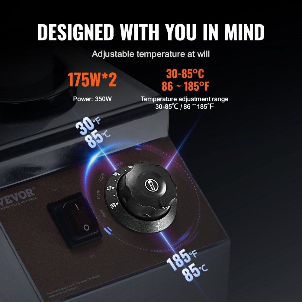 CH-02 - VEVOR Double-Bottle Sauce Warmer, 86-185°F Adjustable Temperature