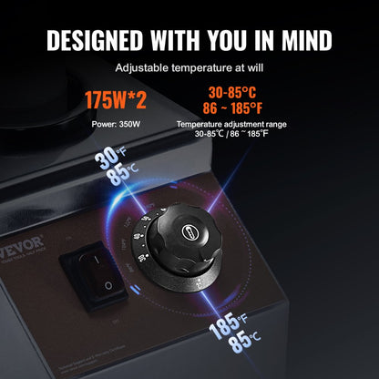 CH-02 - VEVOR Double-Bottle Sauce Warmer, 86-185°F Adjustable Temperature