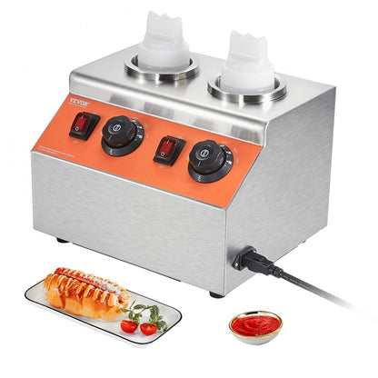 CH-02 - VEVOR Double-Bottle Sauce Warmer, 86-185°F Adjustable Temperature