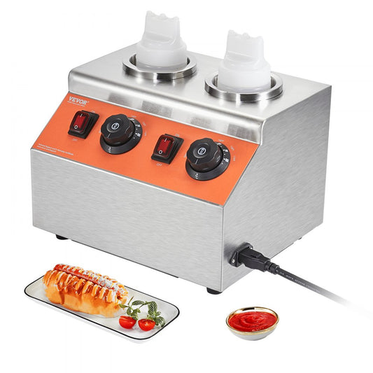CH-02 - VEVOR Double-Bottle Sauce Warmer, 86-185°F Adjustable Temperature