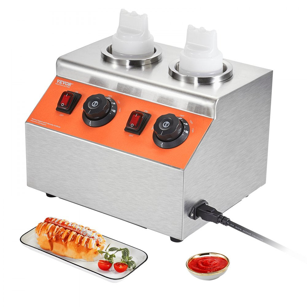 CH-02 - VEVOR Double-Bottle Sauce Warmer, 86-185°F Adjustable Temperature