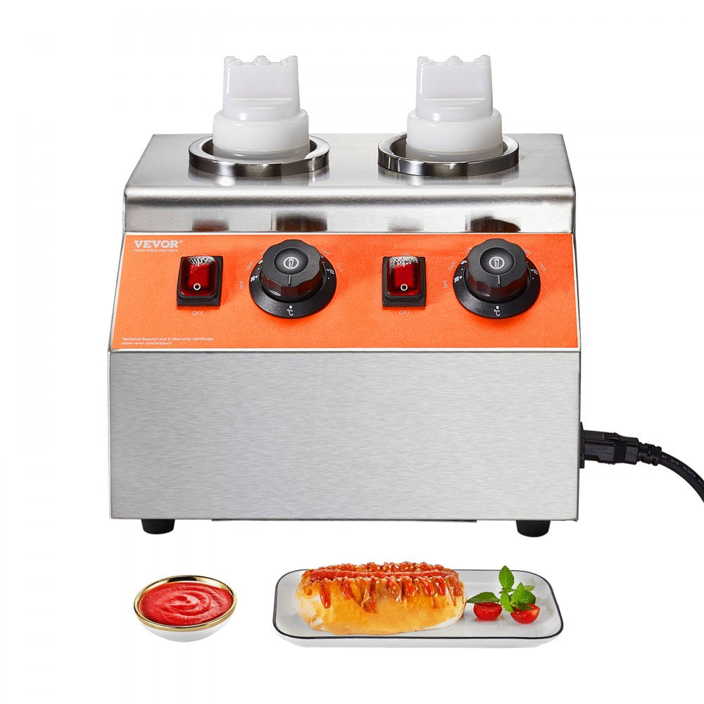 CH-02 - VEVOR Double-Bottle Sauce Warmer, 86-185°F Adjustable Temperature