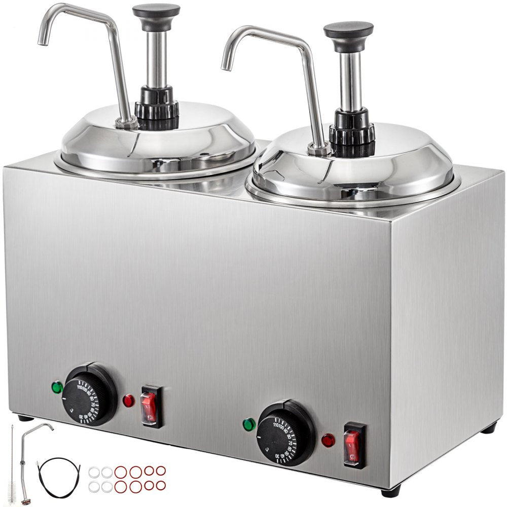 010569312091 - 4.8Qt Stainless Steel Cheese Warmer with 1300W Pump