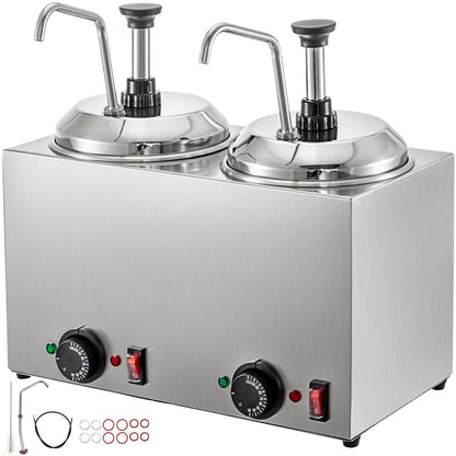 010569312091 - 4.8Qt Stainless Steel Cheese Warmer with 1300W Pump