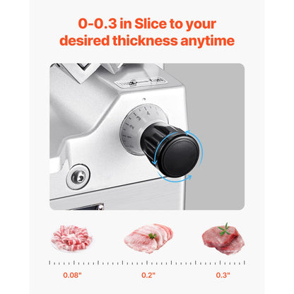 BH-300 - 12" Electric Meat Slicer with 550W Power, Adjustable Thickness