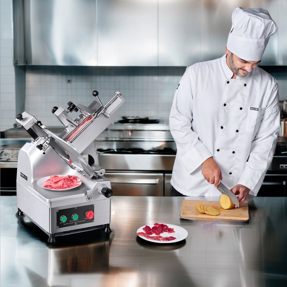 BH-300 - 12" Electric Meat Slicer with 550W Power, Adjustable Thickness