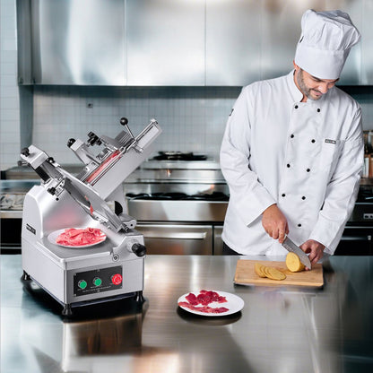 BH-300 - 12" Electric Meat Slicer with 550W Power, Adjustable Thickness