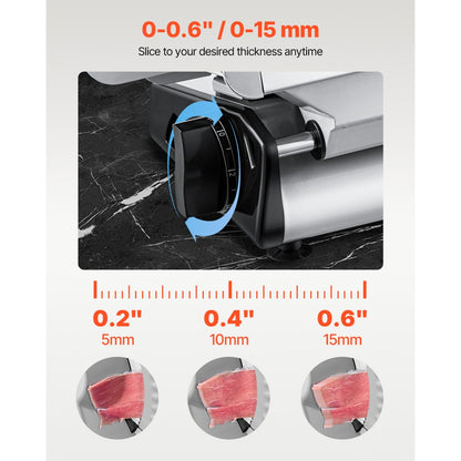 1A-FS204 - 8.7" Electric Meat Slicer, 180W Adjustable Thickness