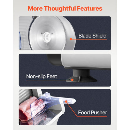 1A-FS204 - 8.7" Electric Meat Slicer, 180W Adjustable Thickness