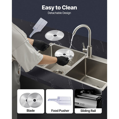 1A-FS201Q - 7.5" Electric Meat Slicer, 180W, Adjustable Thickness for Easy Cutting