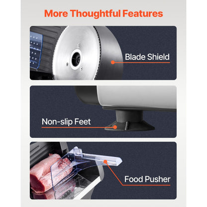 1A-FS201Q - 7.5" Electric Meat Slicer, 180W, Adjustable Thickness for Easy Cutting