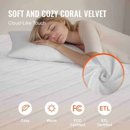 HLMP-CF-NFI-Q - Safe 60" Heated Mattress Pad with Adjustable Heat & Deep Pockets