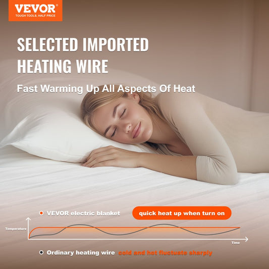 HLMP-CF-NFI-K - King Electric Mattress Pad with Adjustable Heat Settings