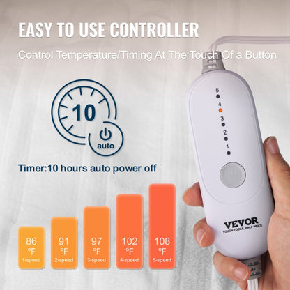 HLMP-CF-NFI-K - King Electric Mattress Pad with Adjustable Heat Settings