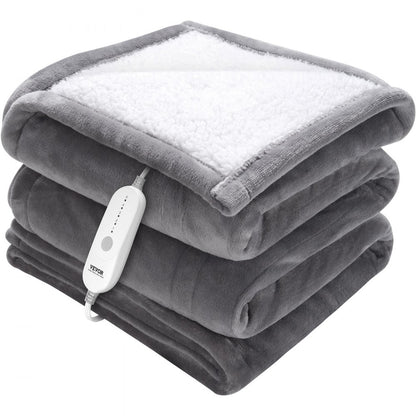 HLT1-NFI-F - 50"x60" VEVOR Electric Heated Throw, Soft Flannel & Sherpa