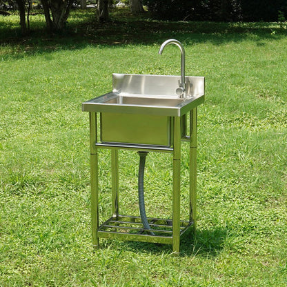 S1 - 8.8-Inch Deep Freestanding Stainless Steel Sink with Adjustable Legs