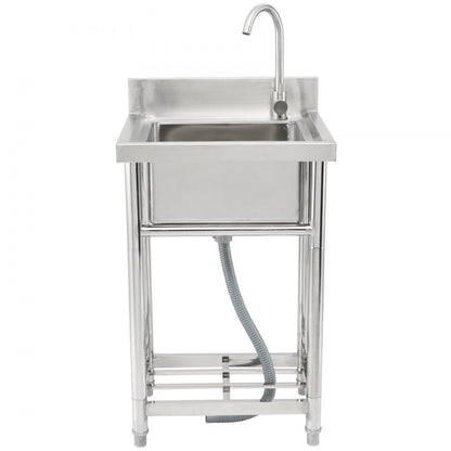 S1 - 8.8-Inch Deep Freestanding Stainless Steel Sink with Adjustable Legs
