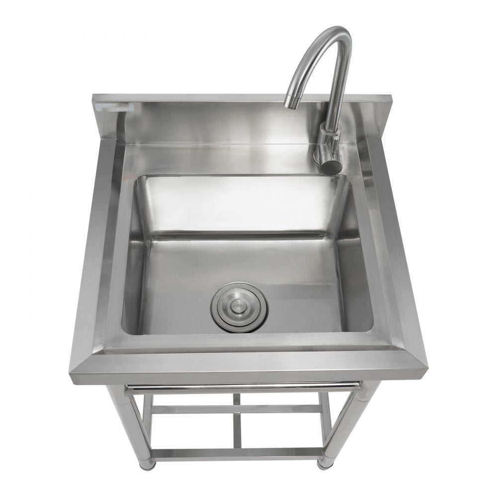 S1 - 8.8-Inch Deep Freestanding Stainless Steel Sink with Adjustable Legs