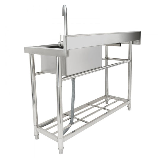 S2-2 - 39.4" Stainless Steel Utility Sink with Workbench for Outdoor Kitchens