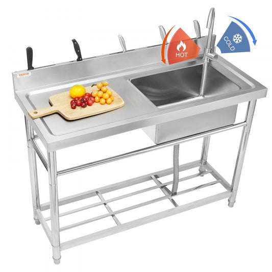S3-2 - 8.7" Deep Stainless Steel Utility Sink with Adjustable Legs