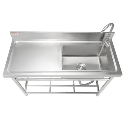 S3-2 - 8.7" Deep Stainless Steel Utility Sink with Adjustable Legs