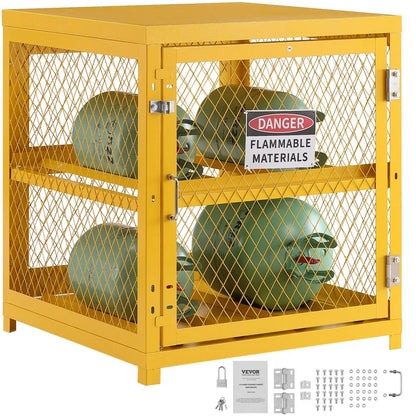 SS-QPG - 31.02"x30.04"x35" Yellow Steel Cylinder Storage Cabinet