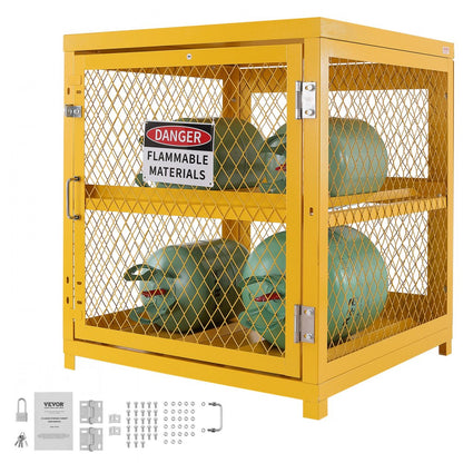 SS-QPG - 31.02"x30.04"x35" Yellow Steel Cylinder Storage Cabinet