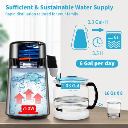 YMK40207 - Compact VEVOR Water Distiller, 0.26 Gal/hr, Easy Use Design