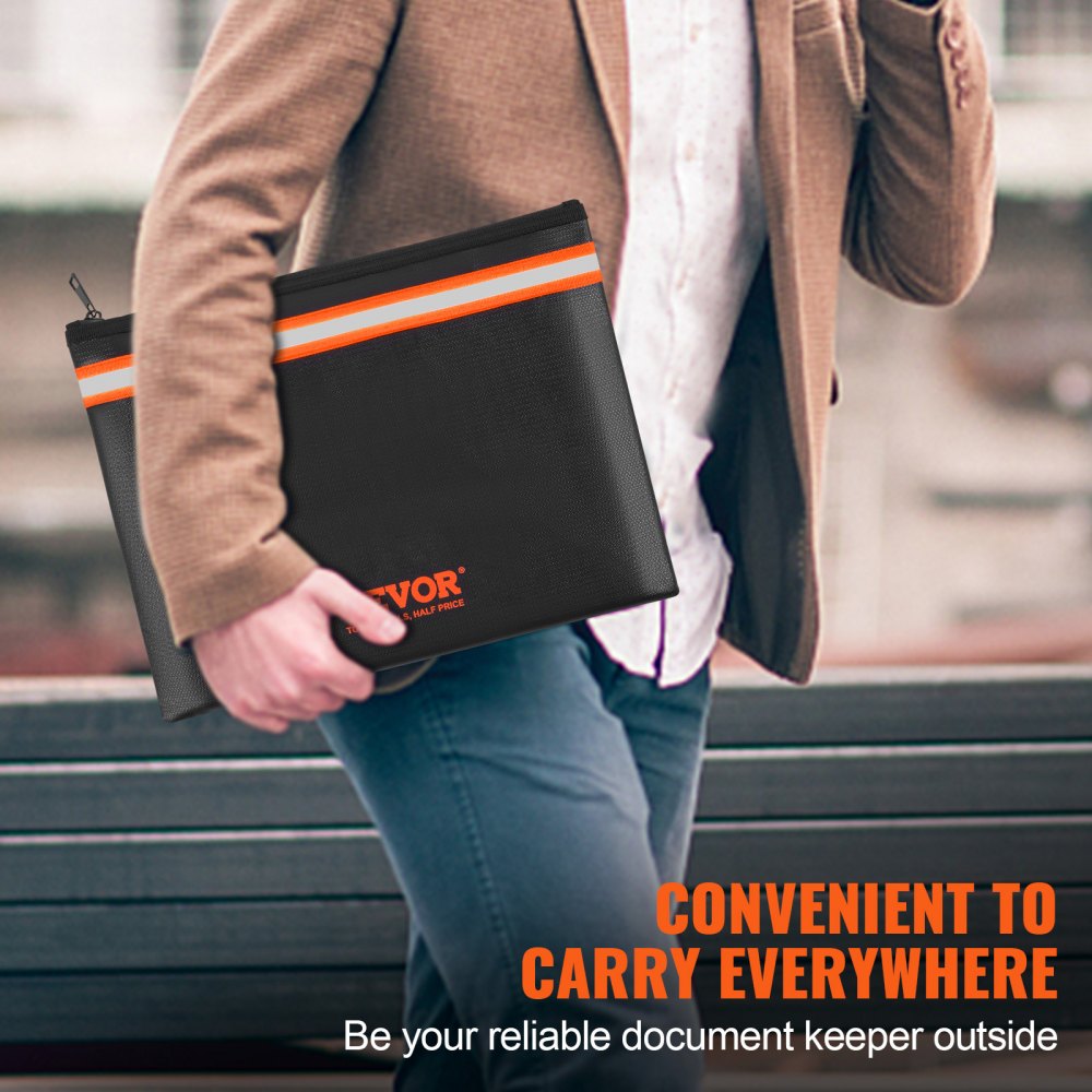 YX20230216-005 - 13.4"x10" Fireproof & Water-Resistant Document Bag