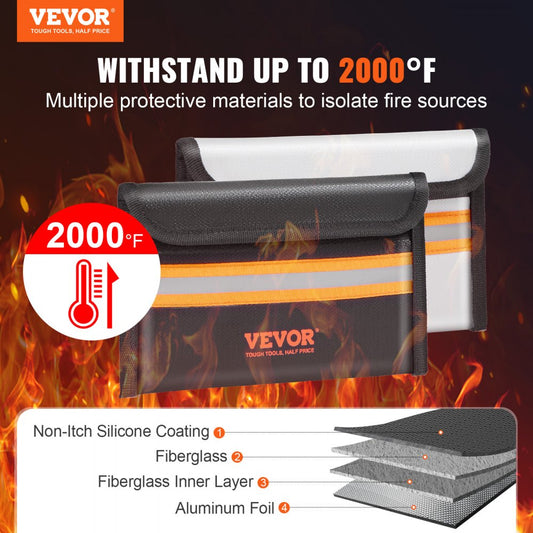 YX20230216-006 - 8"x5" Fireproof & Waterproof Document Bag