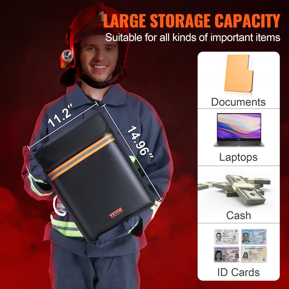 YX20230216-004 - Fireproof & Waterproof Document Bag with Dual Pockets