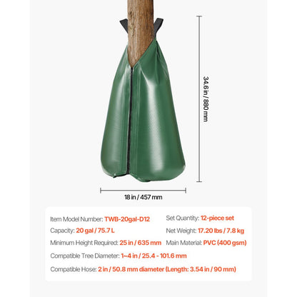 TWB-20gal-D12 - Efficient 20-Gallon Tree Watering Bags for Healthy Growth