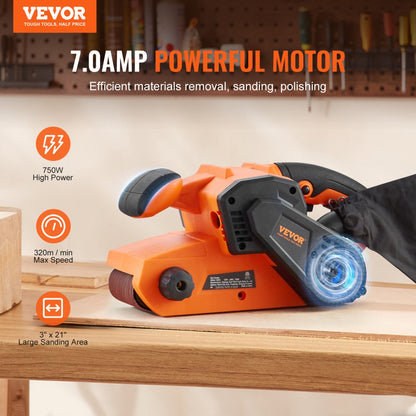 9926 - 3" x 21" VEVOR 7AMP Belt Sander with Dust Collection