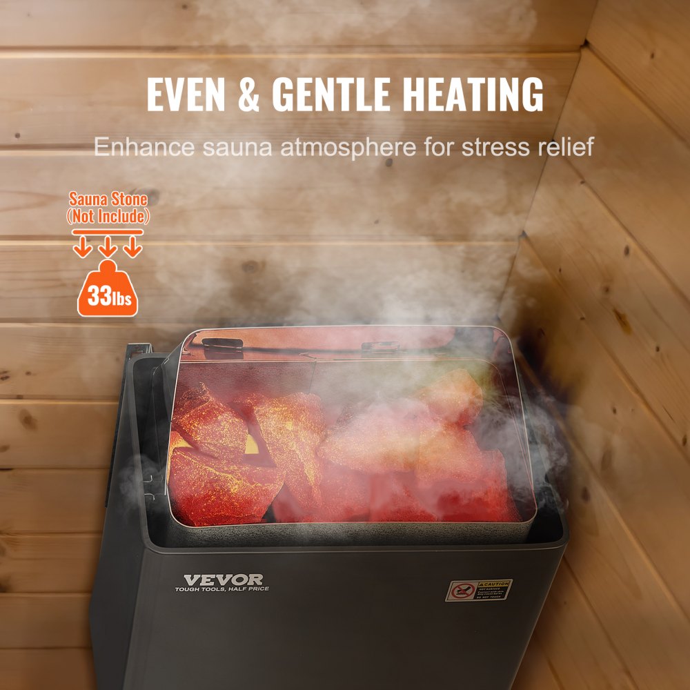 SCA-45NS - 4.5KW VEVOR Sauna Heater, 105-210 cu ft, Stainless Steel