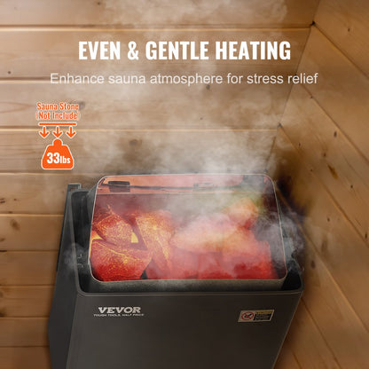 SCA-45NS - 4.5KW VEVOR Sauna Heater, 105-210 cu ft, Stainless Steel