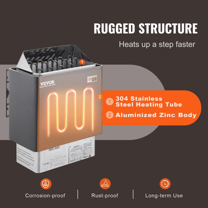 SCA-90BW - 9KW VEVOR Electric Sauna Heater with External Controller