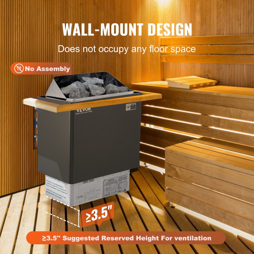 SCA-90BW - 9KW VEVOR Electric Sauna Heater with External Controller