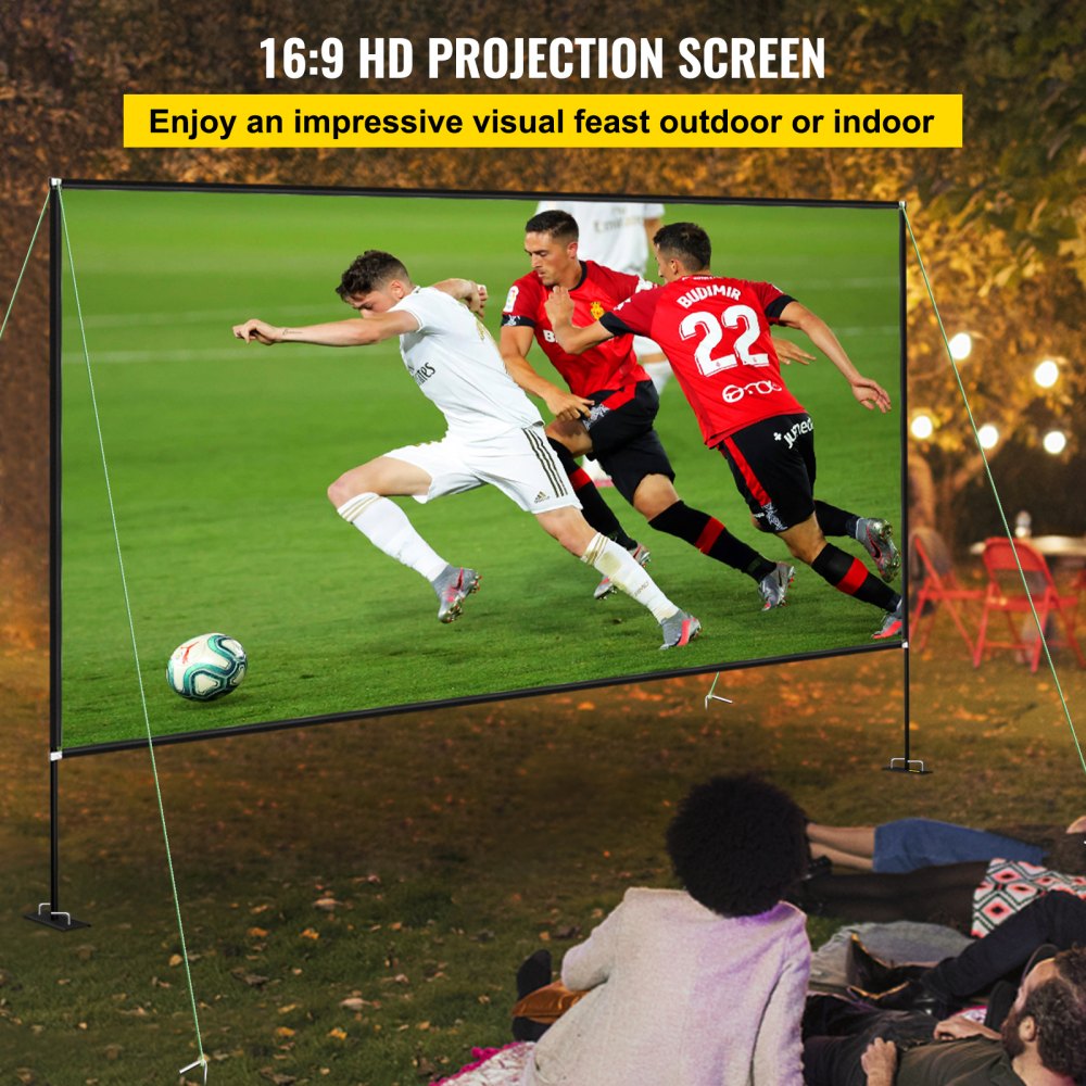 010998247376 - 135" VEVOR Portable 4K HD Projector Screen for Indoor & Outdoor